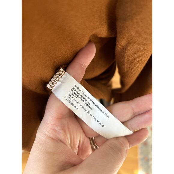 Eloquii Brown Long Sleeve Draped Tie Asymmetric Hem Blouse - Picture 5 of 7